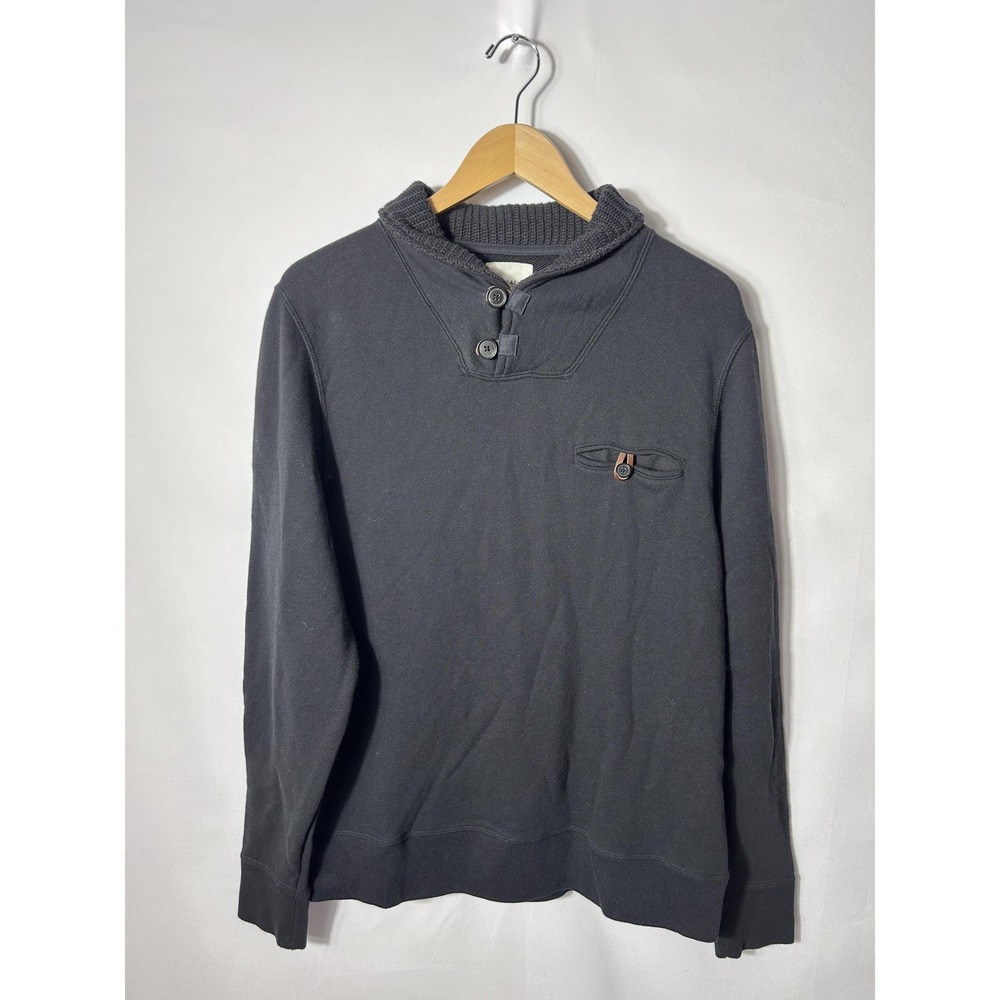 Billy Reid Shiloh Shawl Collar Pullover Sweater Mens Large Gray Cotton Knit